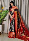 Partywear Black Foil Printed Saree