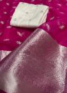 Pink Traditional Organza Sequins Butti Saree