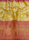 Pure Soft Tissue Banarasi Silk Yellow Latest Design Traditional Saree