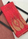 Red Ethnic Traditional Wear Woman Brasso Saree