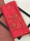 Red Indian Traditional Gorgeous Designer Brasso Saree