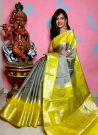 Stunning Grey Ocassion Wear Latest Saree