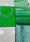 Unique Shaded Jacquard Saree In Green