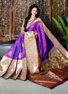 Unique Wedding Violet Paithani Saree